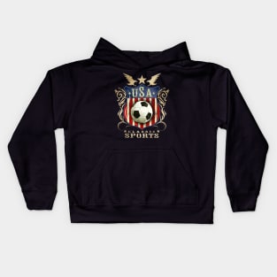 USA Classic vintage Soccer sports logo. Kids Hoodie